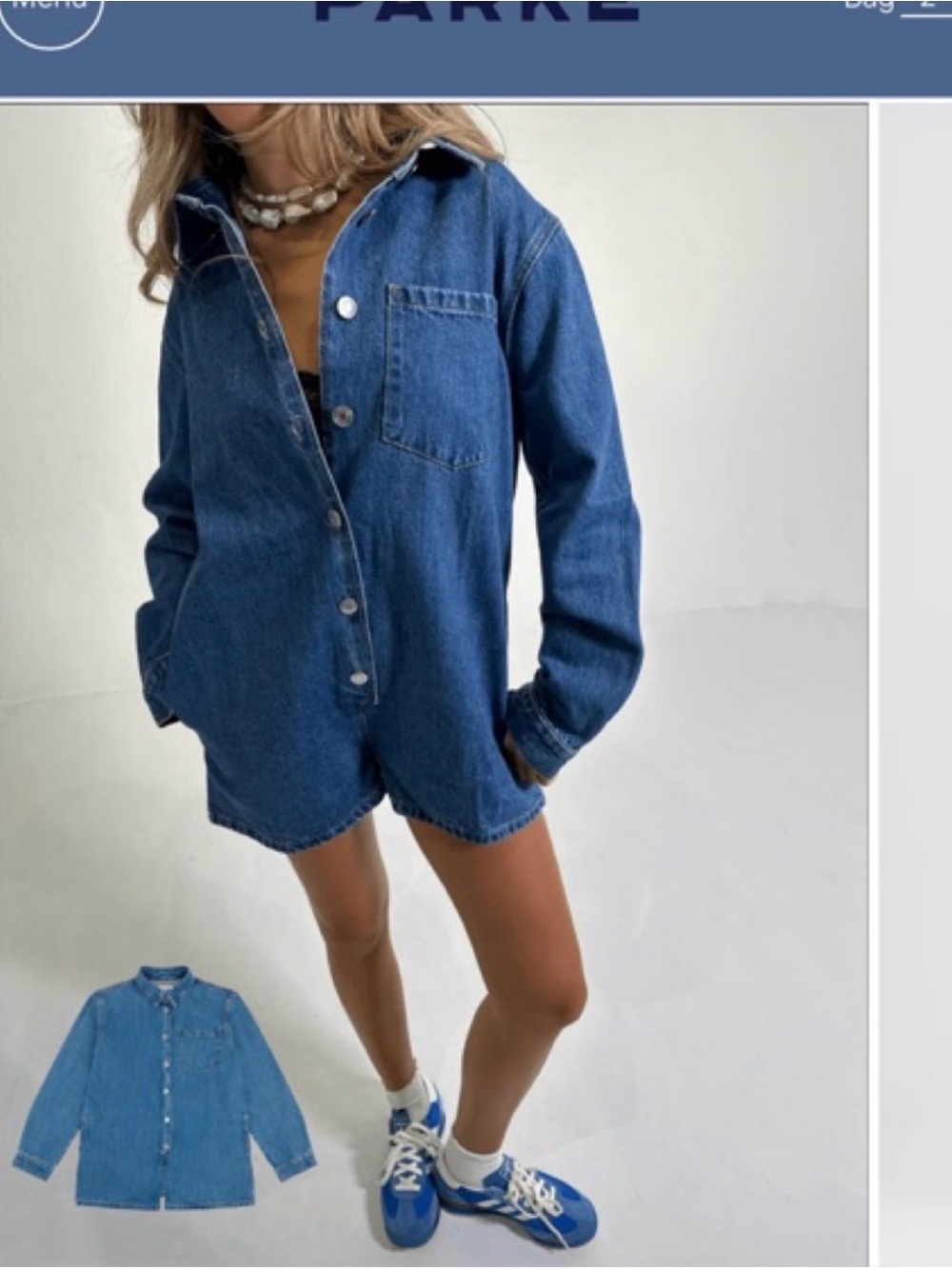 Parle Denim Button-Up Shirt Jacket - Blue